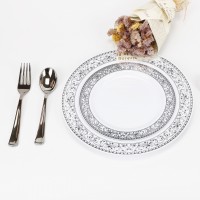 Heavy Duty White China Look Party wedding Disposable Plastic Tableware