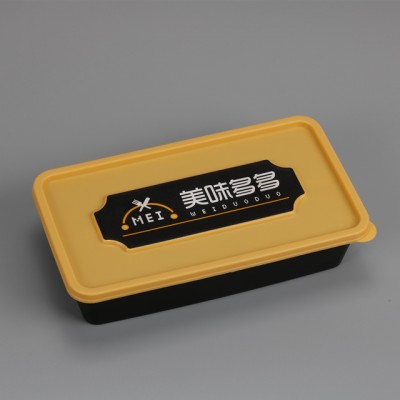 New Rectangular  Membrane Logo Customized Microwave Leakproof  Plastic Food Container