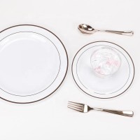 New premium Rose Gold Disposable Wedding Plate Plastic