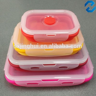 Hot Selling Microwave Safe 4pack Collapsible Silicone Food Container