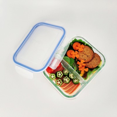 Free Samples 2 Compartment Glass Container With Lock Lid