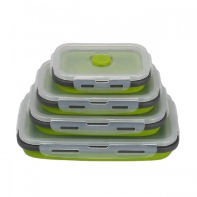 Bento Lunch Box Silicone Collapsible Food Container